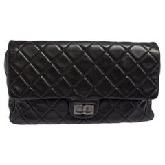 Chanel Black Quilted Leather Reissue Double Sided Flap Clutch