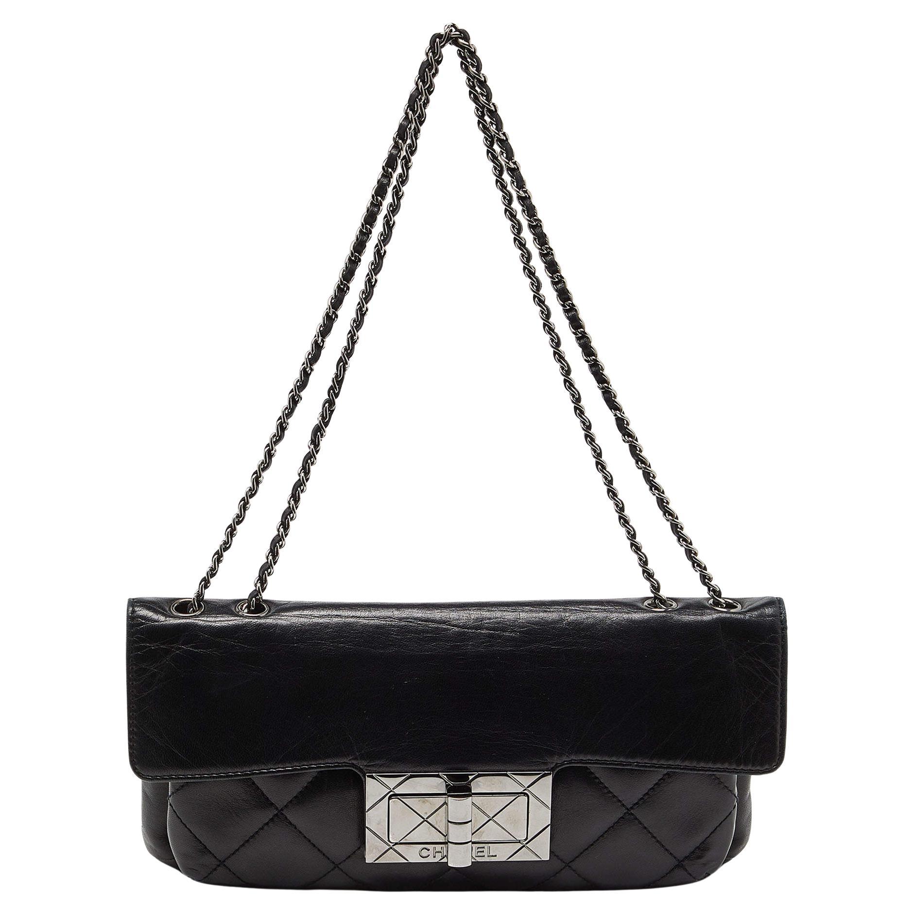 Chanel Black Quilted Leather Reissue Flap Bag For Sale