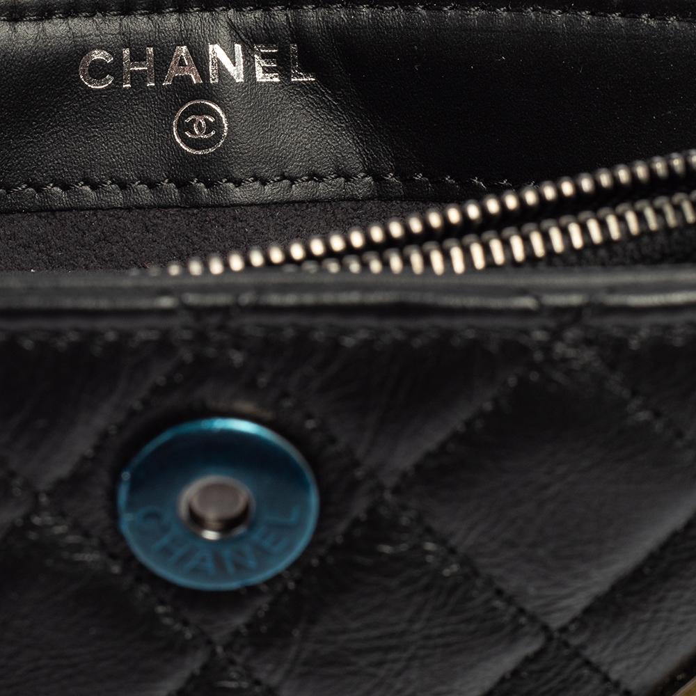 Chanel Black Quilted Leather Reissue Phone Holder Chain Clutch 5