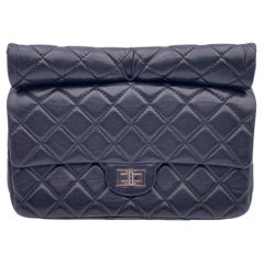 Chanel Black Quilted Leather Reissue Roll 2.55 Clutch Bag