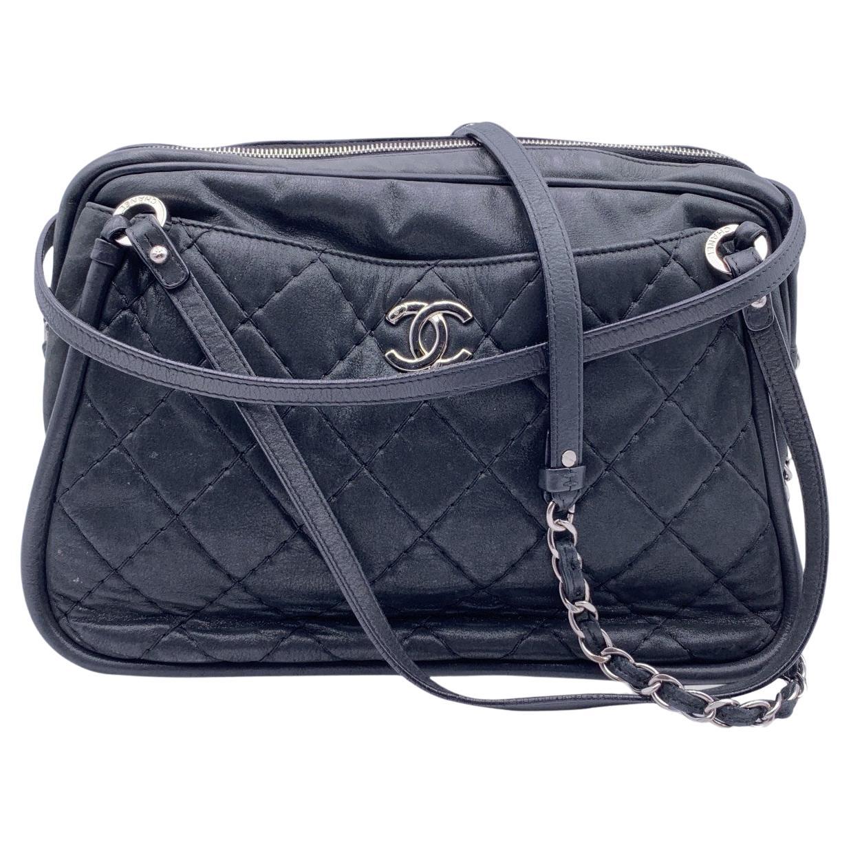 Chanel Black Quilted Leather Relax CC Tote Camera Shoulder Bag For Sale at  1stDibs