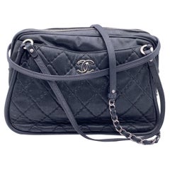 Chanel Black Quilted Leather Relax CC Tote Camera Shoulder Bag