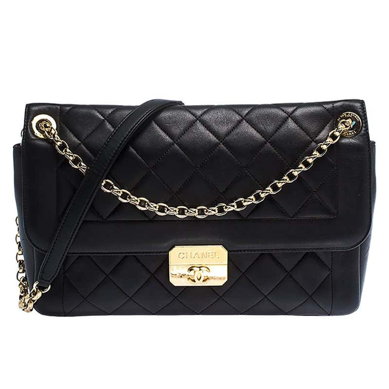 Chanel Black Quilted Leather Retro Clasp Flap Bag For Sale at 1stDibs ...