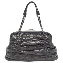 Chanel Black Quilted Leather Sharpei Frame Bag