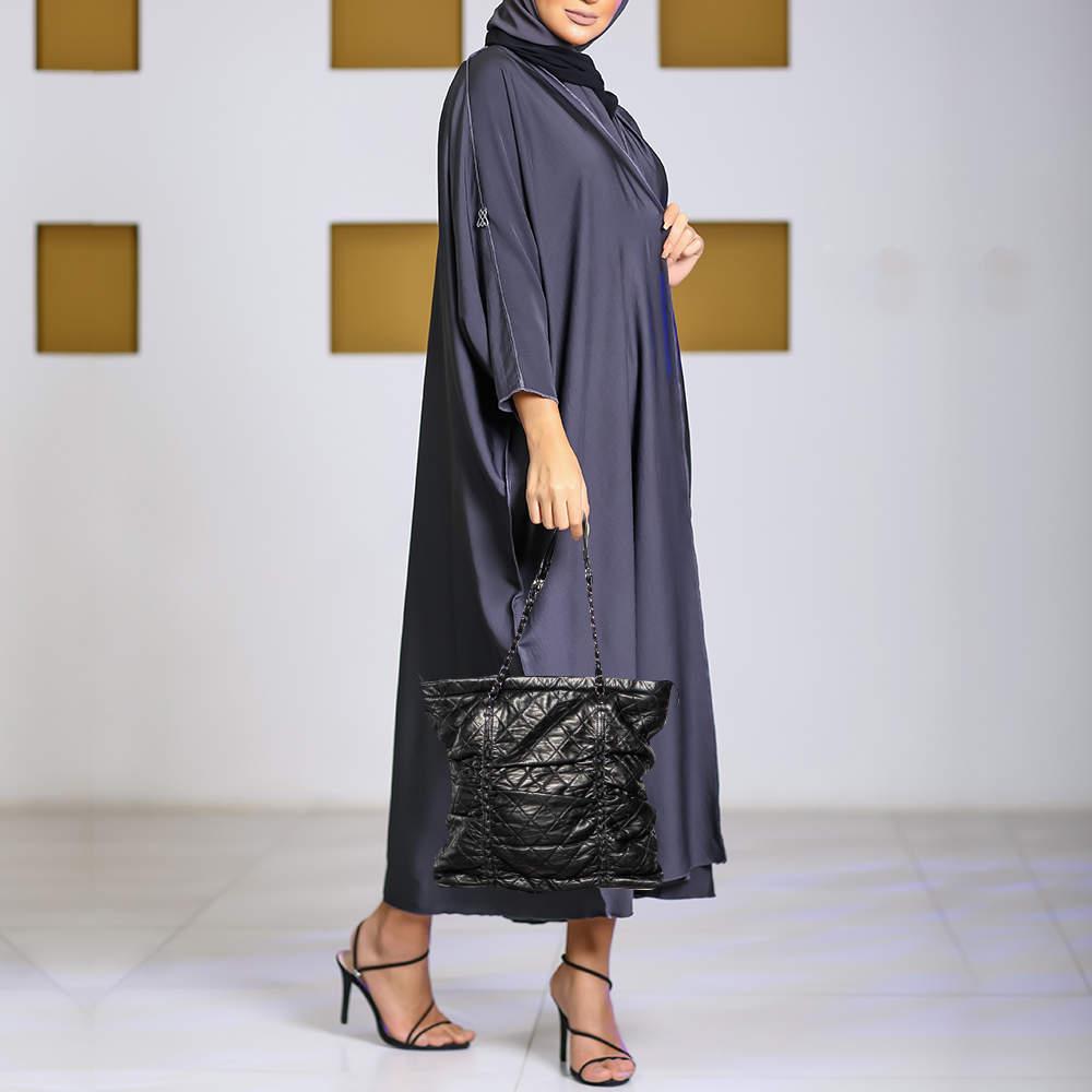 Chanel Black Quilted Leather Sharpei Tote In Fair Condition In Dubai, Al Qouz 2