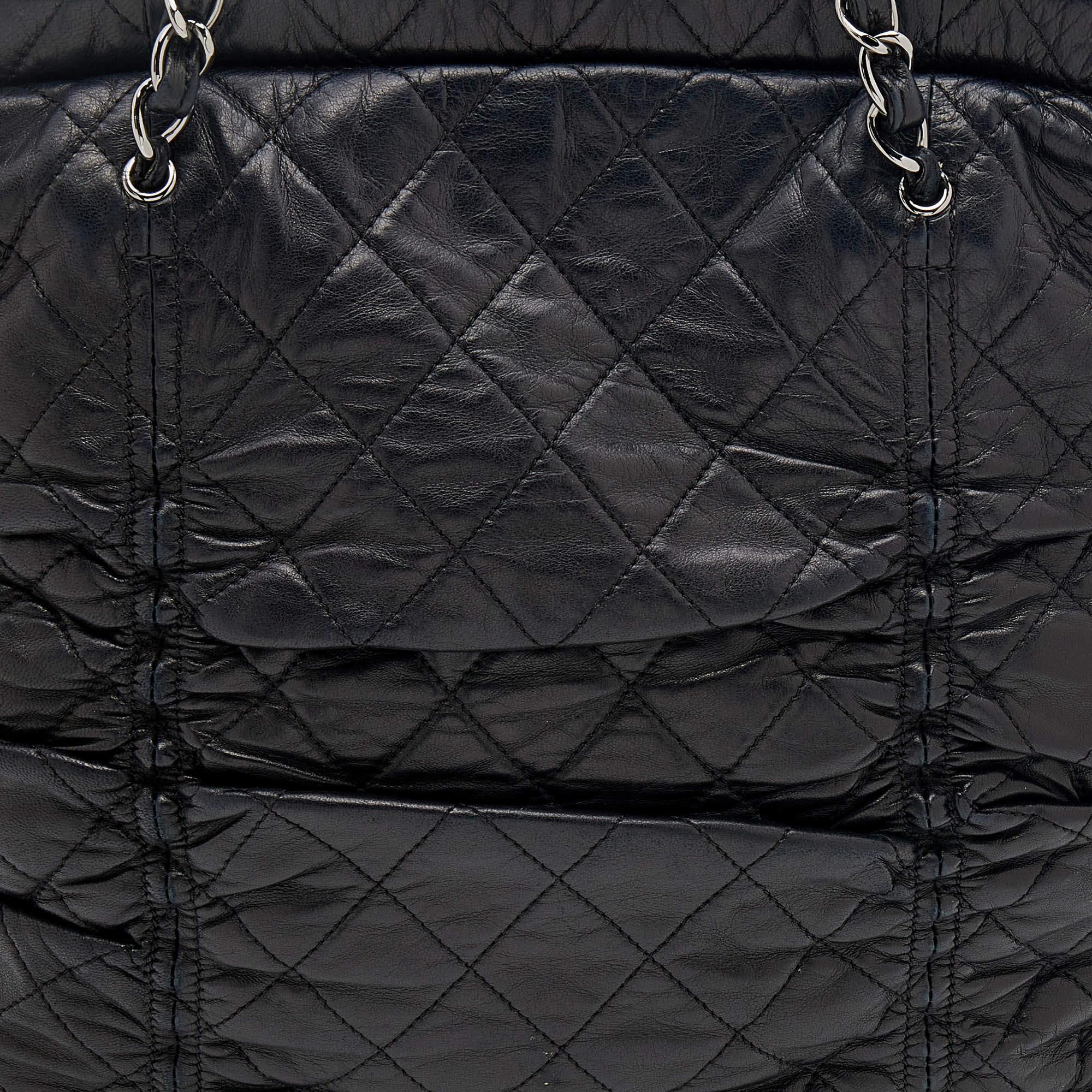 Chanel Black Quilted Leather Sharpei Tote 4