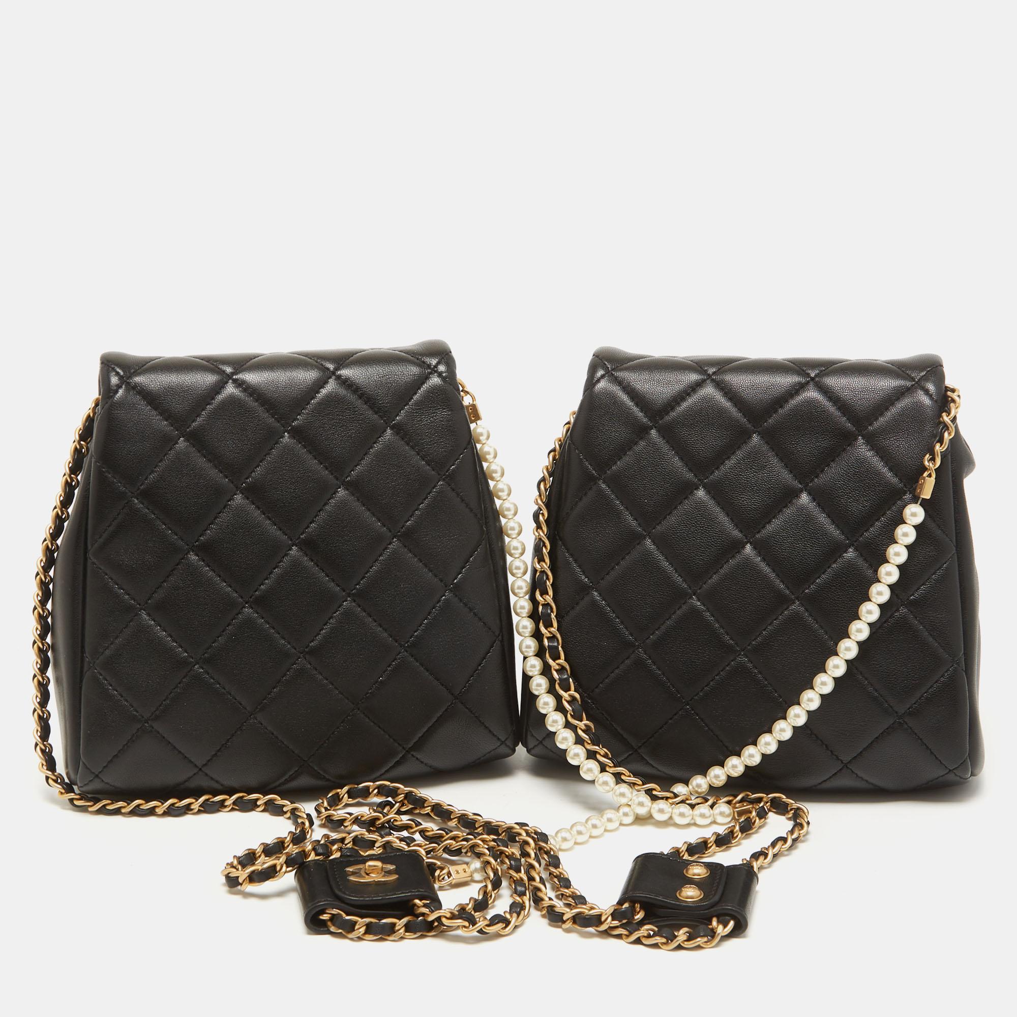 Another revolutionary style from the house of Chanel, the Side-Packs were first introduced in the brand's Spring-Summer 2019 collection. It comes as a pair of two small flap bags suspended from the signature interweaved straps that are designed to