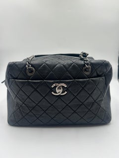 Chanel Black Quilted Leather Silver Hardware Bag 2016