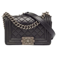 Chanel Black Quilted Leather Small Boy Bag