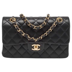 Chanel Black Quilted Leather Small Classic Double Flap Bag