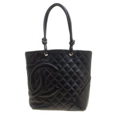 Chanel Black Quilted Leather Small Ligne Cambon Bucket Tote