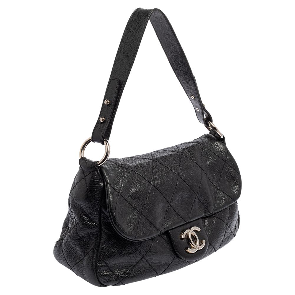 Chanel Black Quilted Leather Small On the Road Flap Bag 1