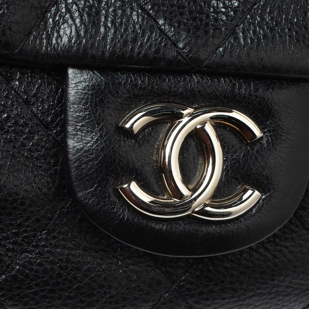Chanel Black Quilted Leather Small On the Road Flap Bag 4