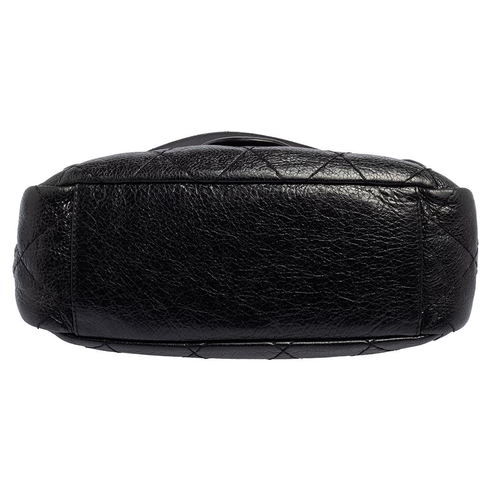 Chanel Black Quilted Leather Small On the Road Flap Bag 3