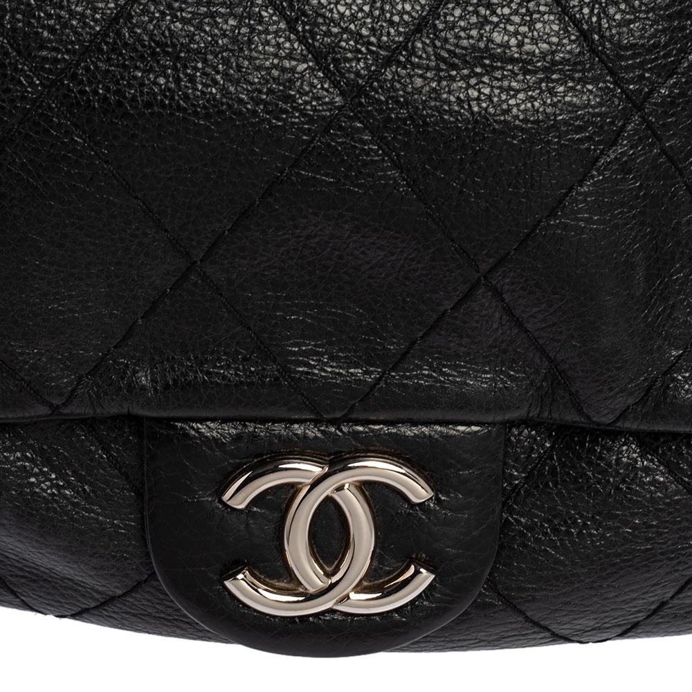 Chanel Black Quilted Leather Small On the Road Flap Bag 2
