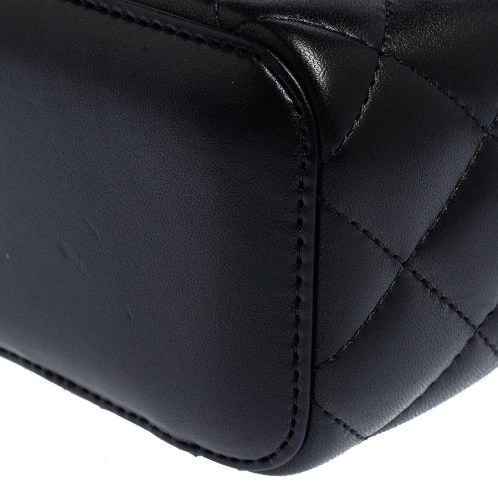 Chanel Black Quilted Leather Small Vanity with Chain 3