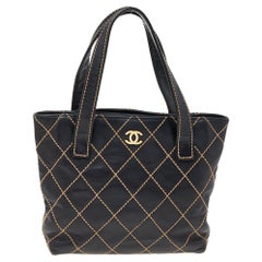 chanel quilted tote bag leather
