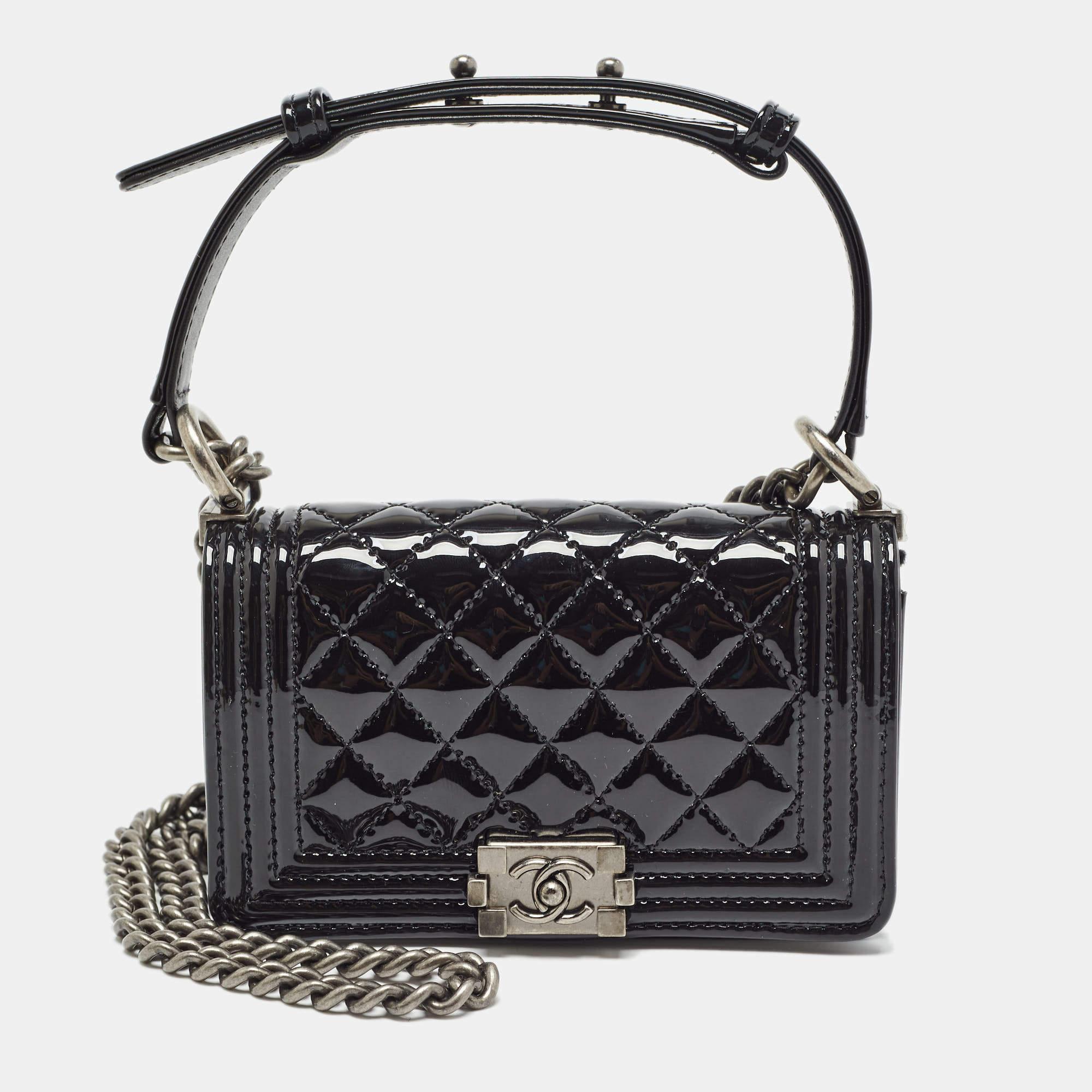 Chanel Black Quilted Leather Success Story Trunk and Set of 4 Mini Bags For Sale 1