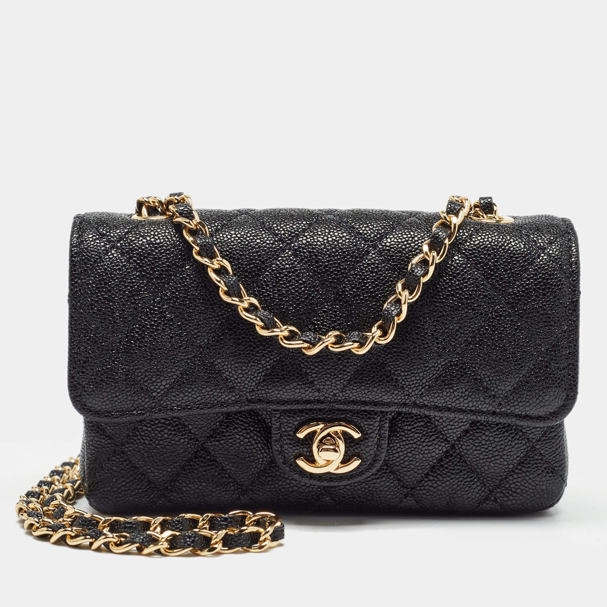 Chanel Black Quilted Leather Success Story Trunk and Set of 4 Mini Bags For Sale 2