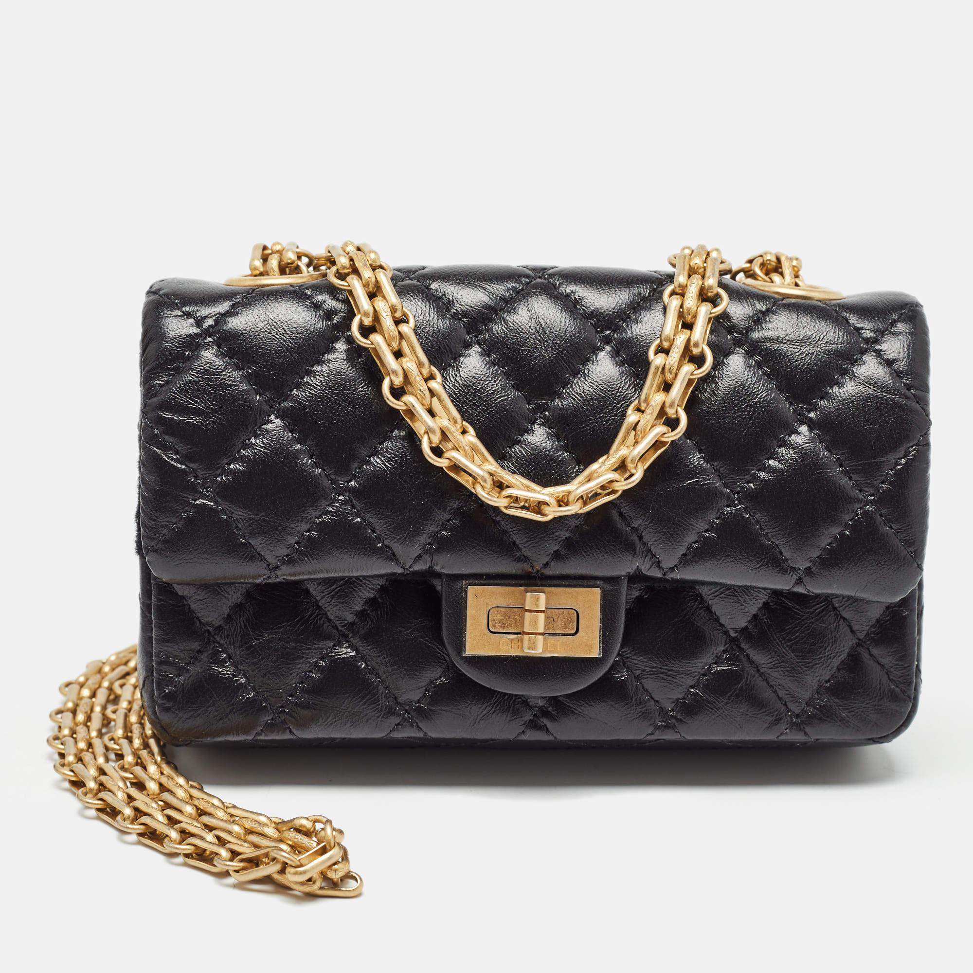 Chanel Black Quilted Leather Success Story Trunk and Set of 4 Mini Bags For Sale 3
