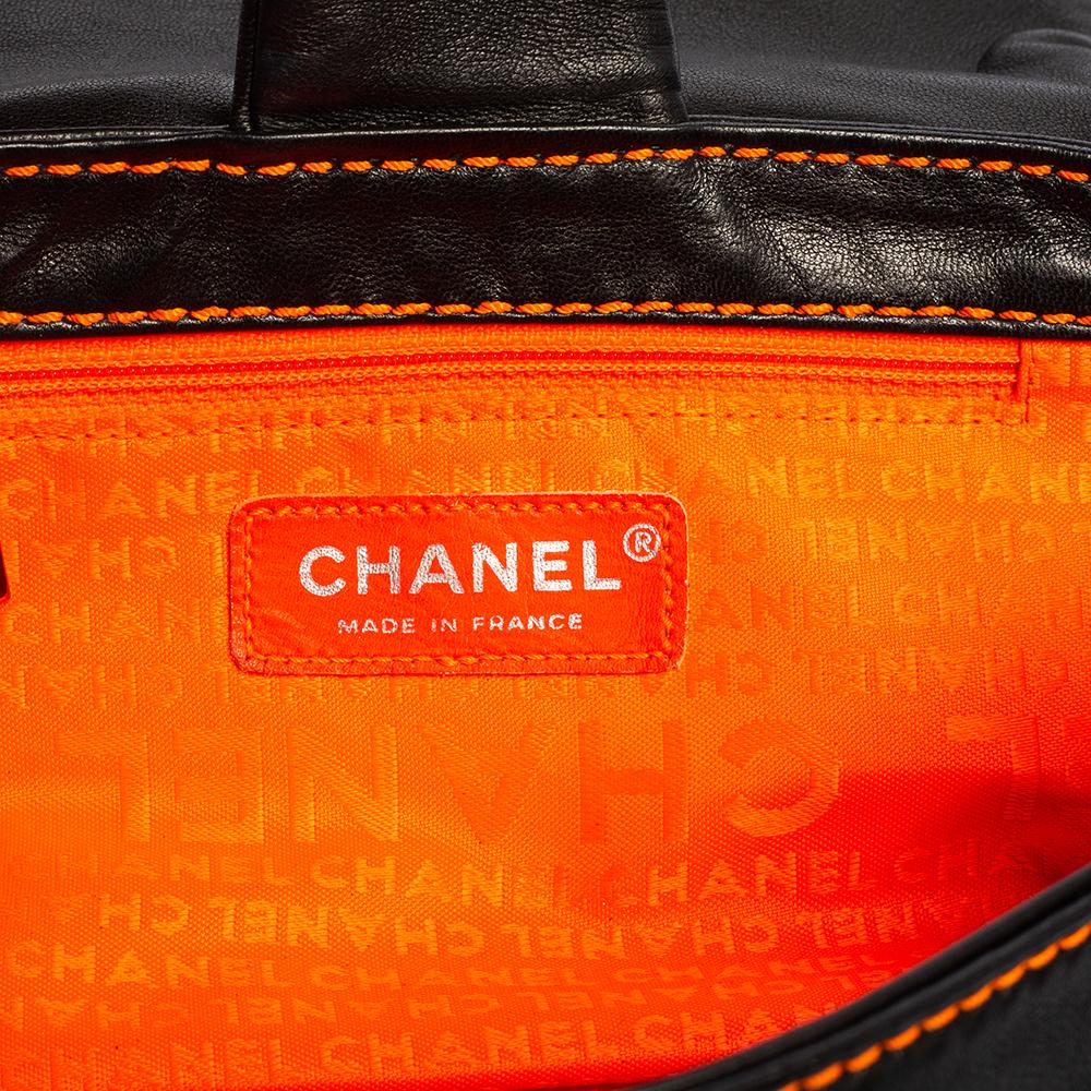 Chanel Black Quilted Leather Surpique Accordion Shoulder Bag 4