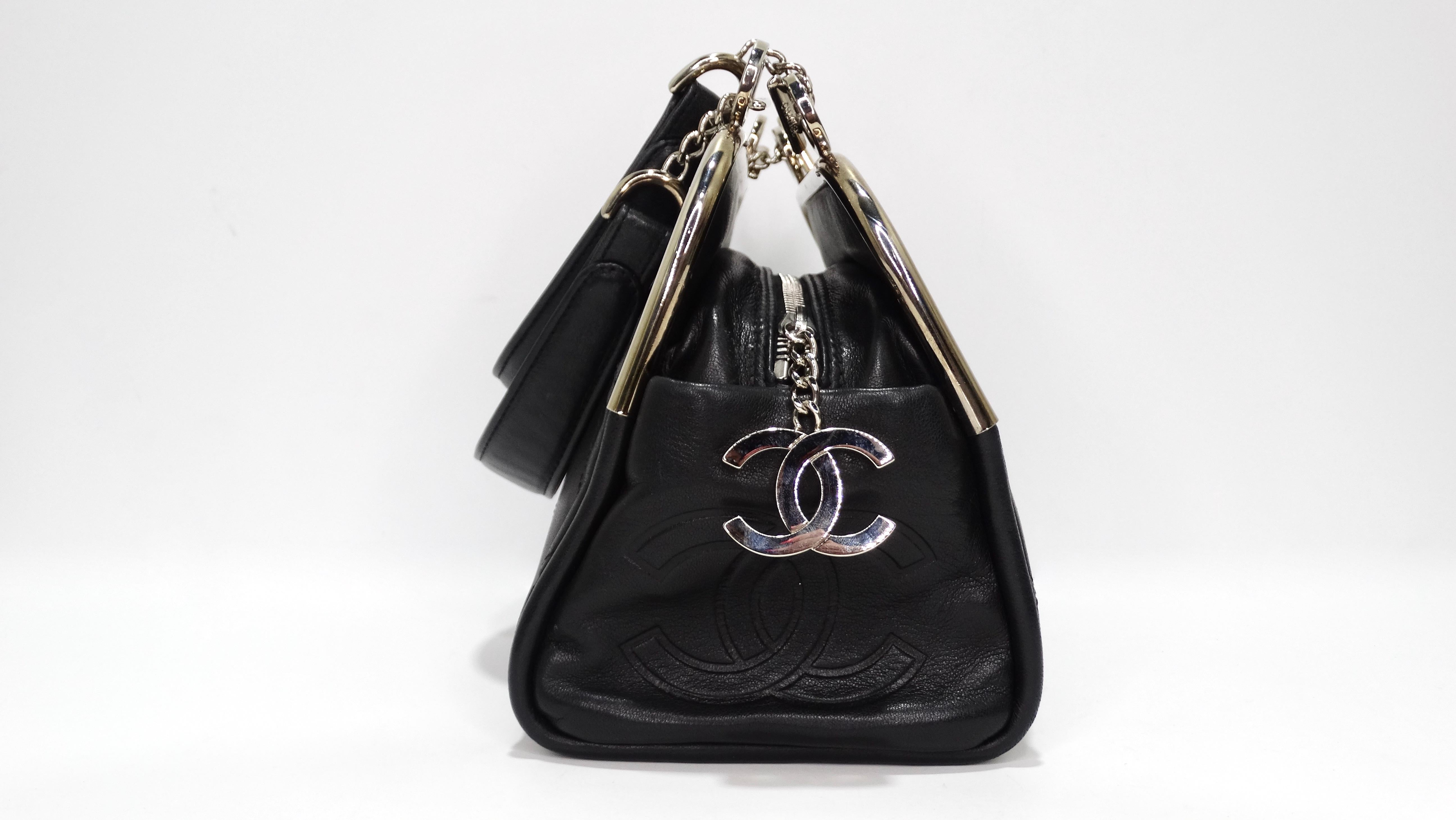 Women's or Men's Chanel Black Quilted Leather Top Handle Bag