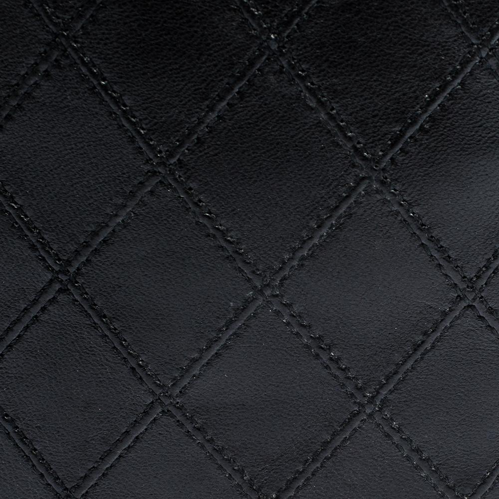 black quilted leather