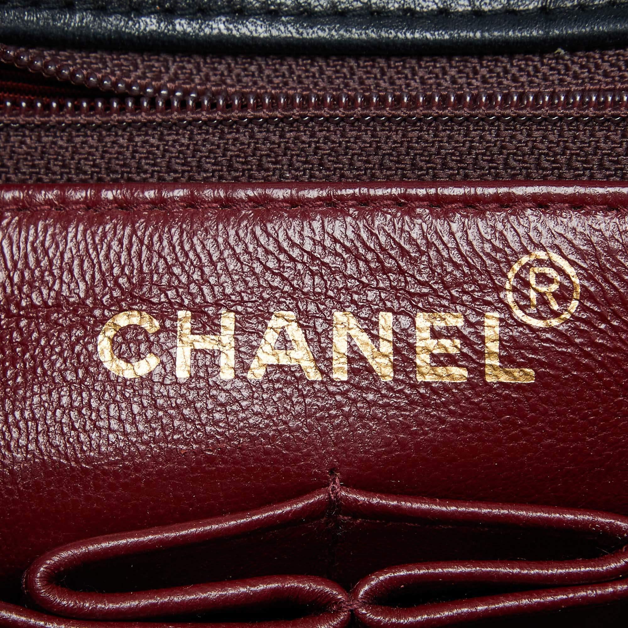 Chanel Black Quilted Leather Vintage Flap Shoulder Bag 4