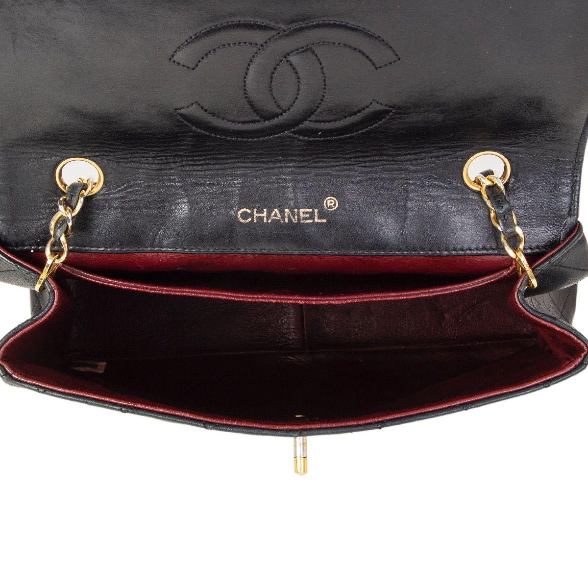 CHANEL black quilted leather VINTAGE TRAPEZE Flap Shoulder Bag 1