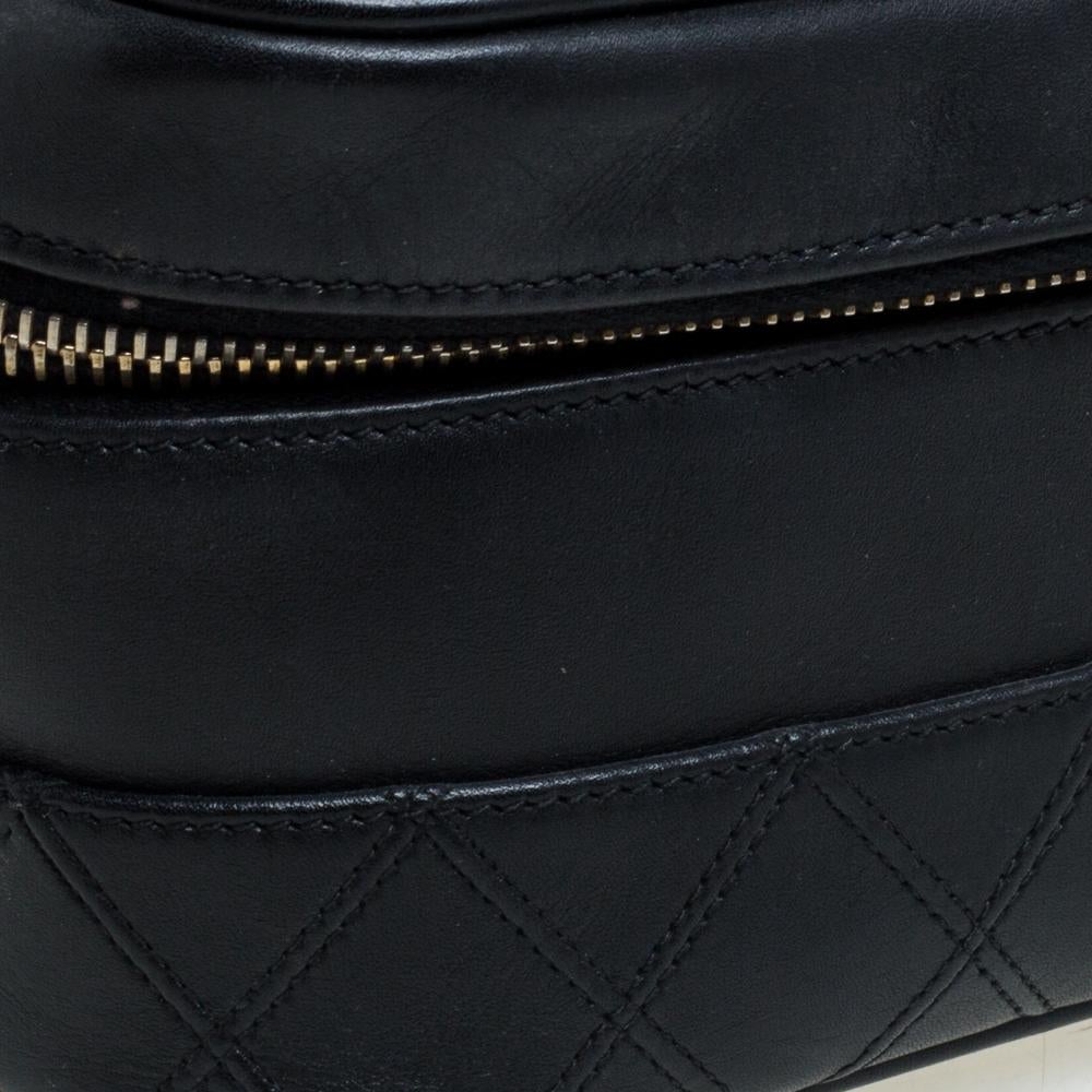 Chanel Black Quilted Leather Vintage Vanity Bag 6