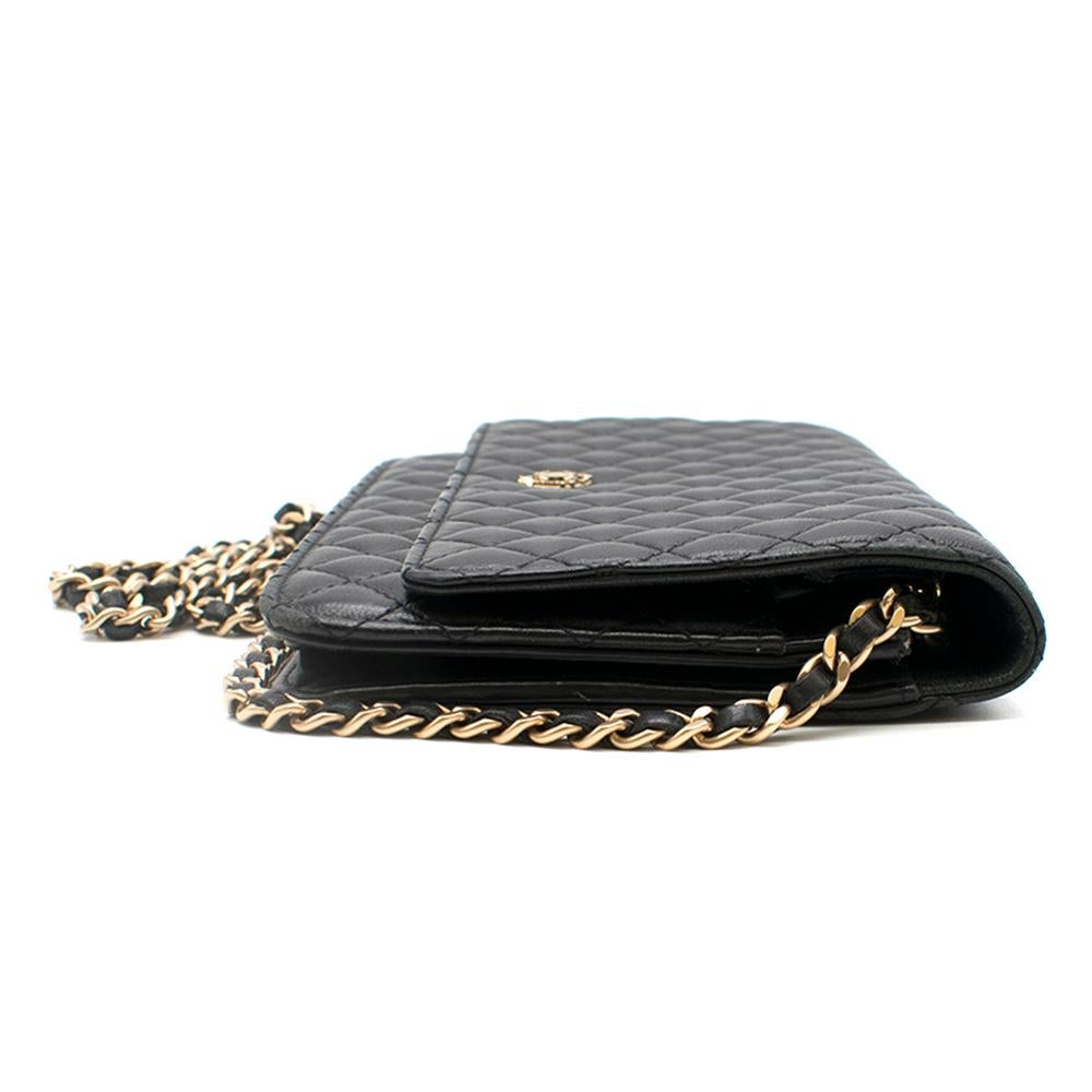 Chanel Black Quilted Leather Wallet On Chain 23cm In Excellent Condition In London, GB