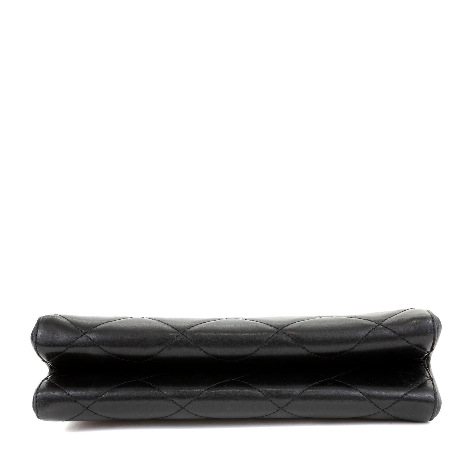 Chanel Black Quilted Leather Wood Framed Bag 1