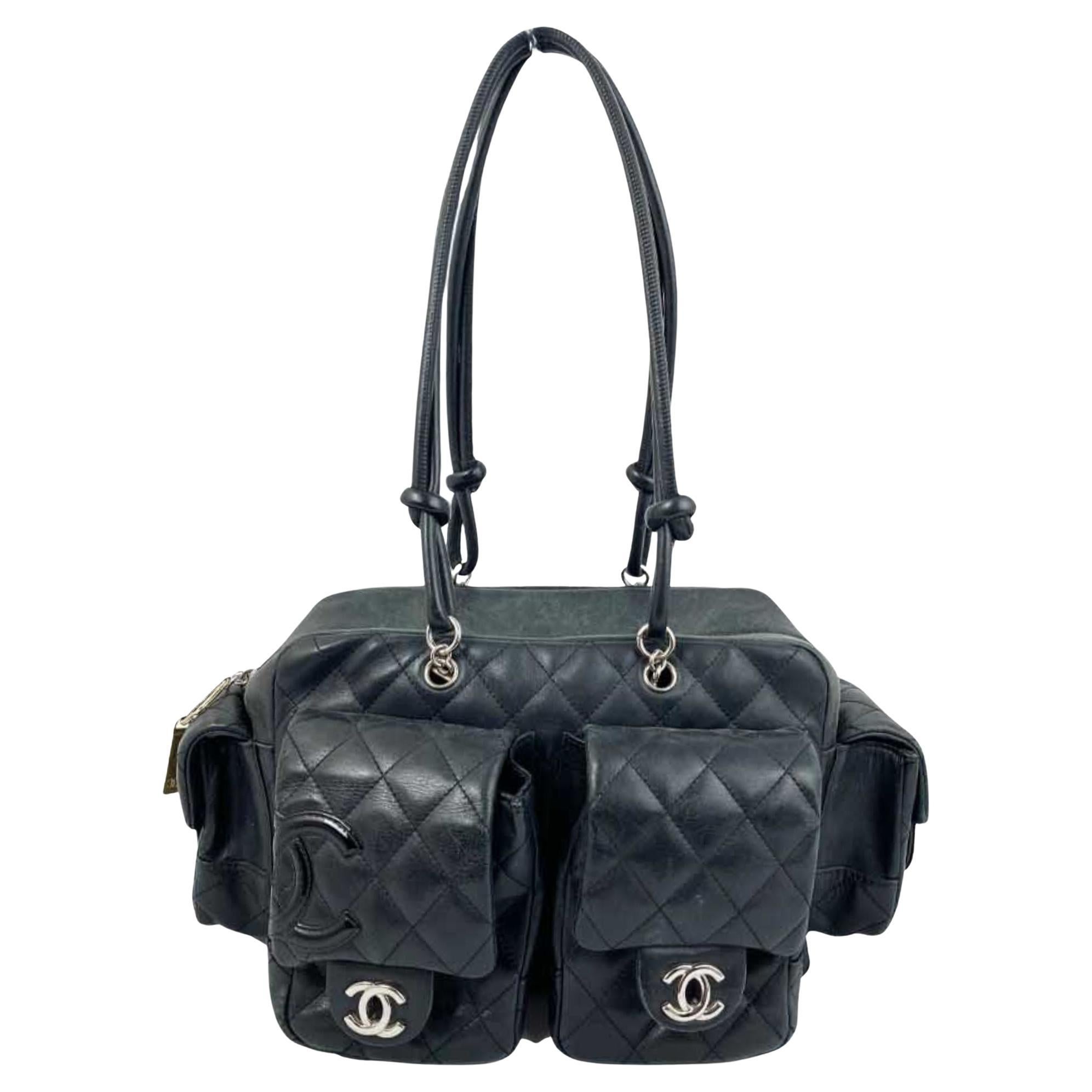 Chanel Black Quilted Ligne Cambon Ligne Reporter Bag