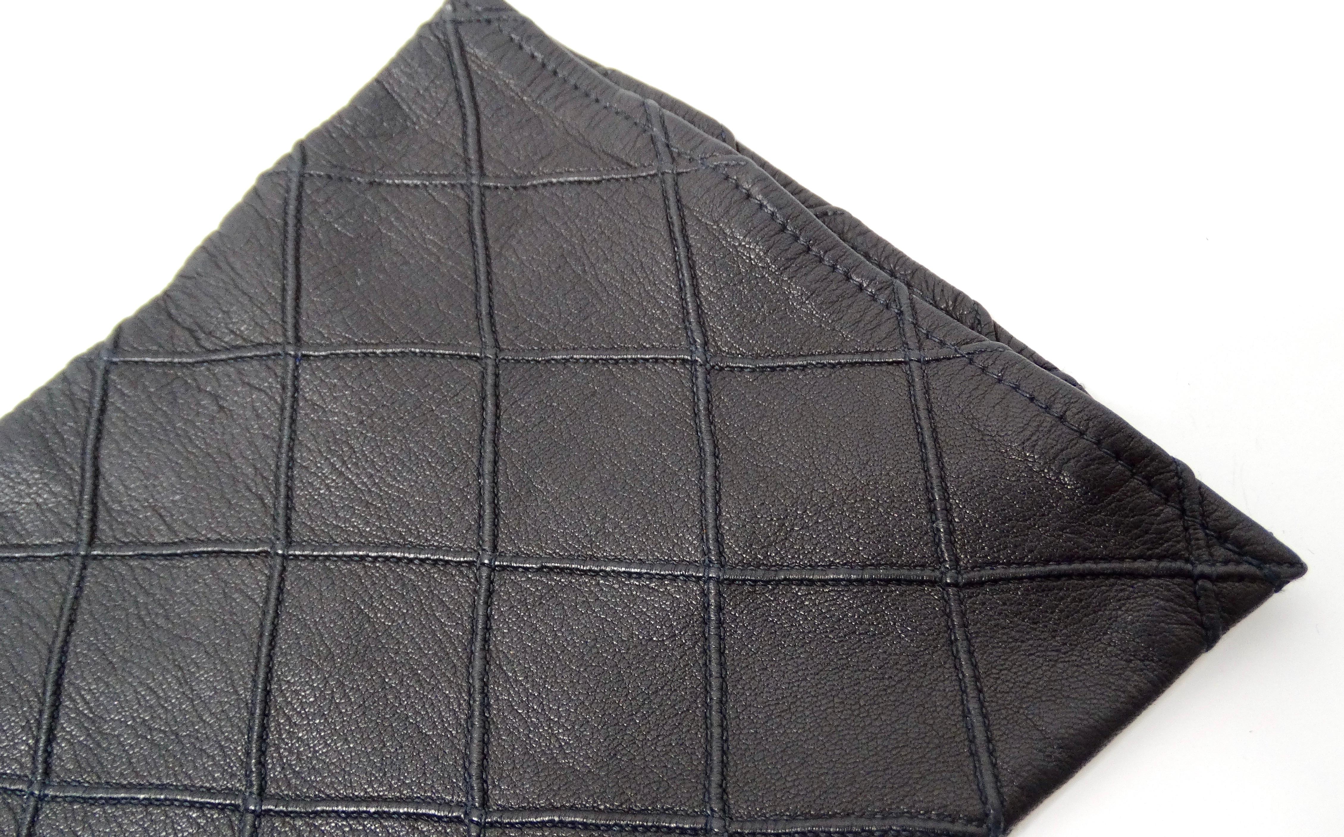 Women's Chanel Black Quilted Long Leather Gloves circa 1990s For Sale