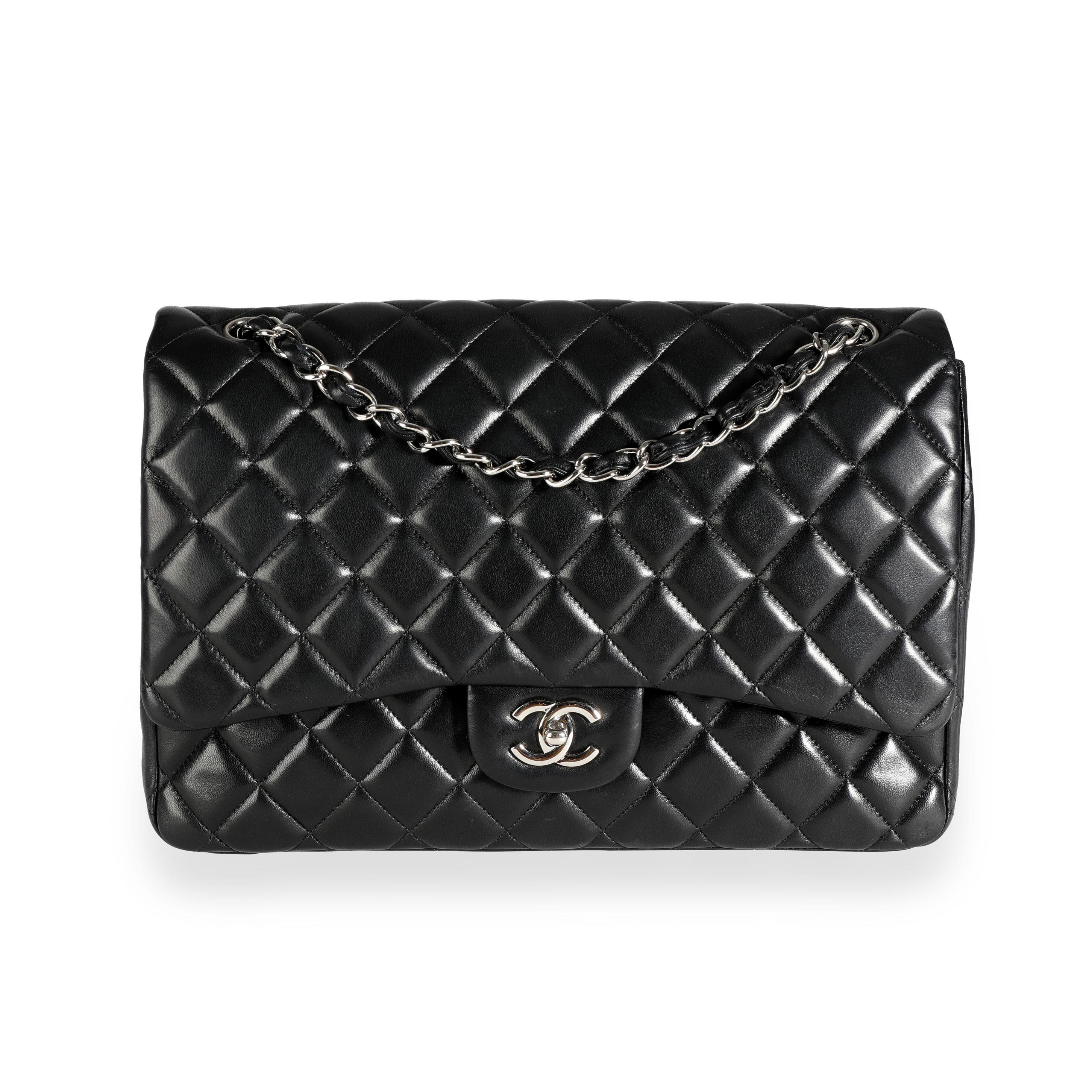 Chanel Black Quilted Maxi Classic Single Flap Bag 1