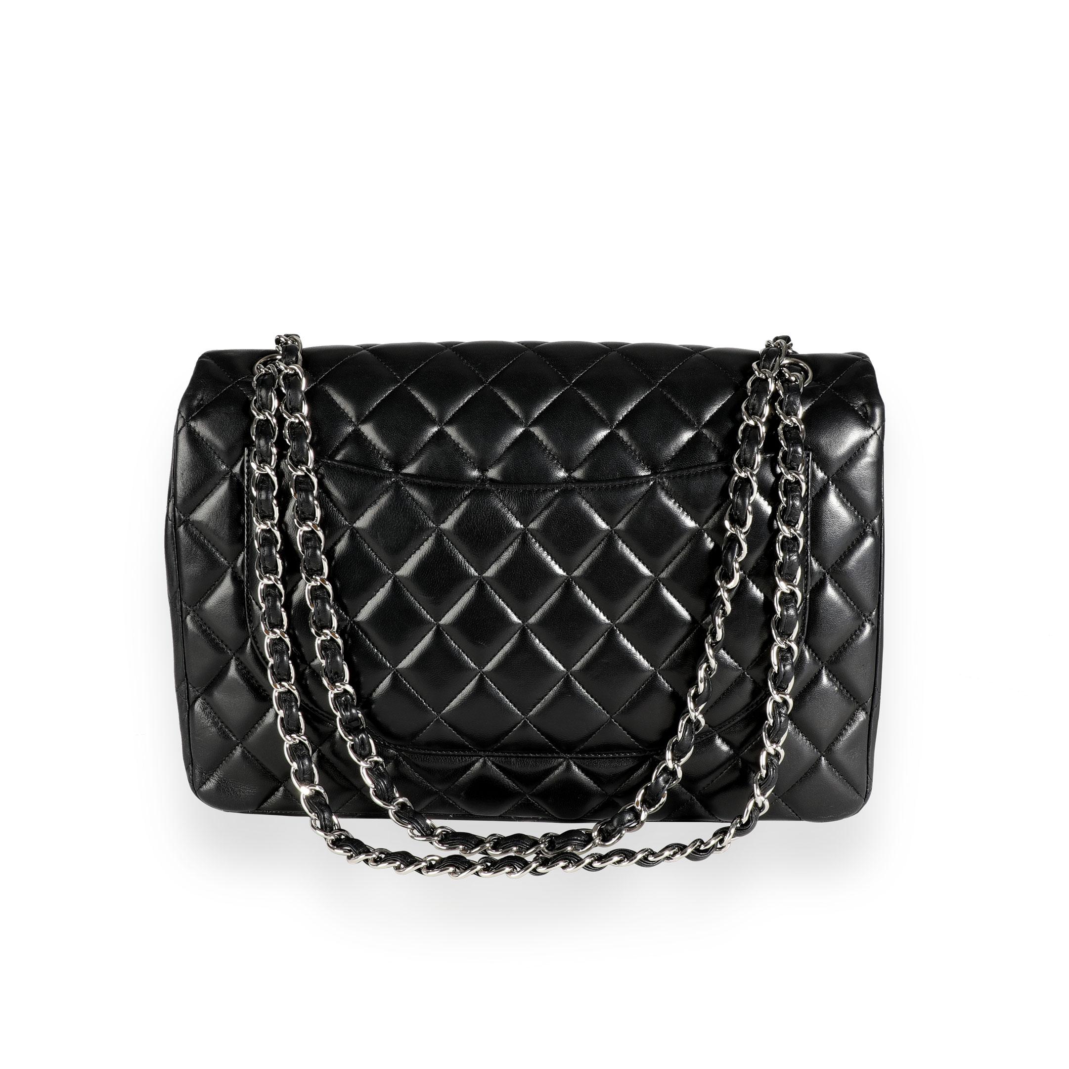 Chanel Black Quilted Maxi Classic Single Flap Bag 2