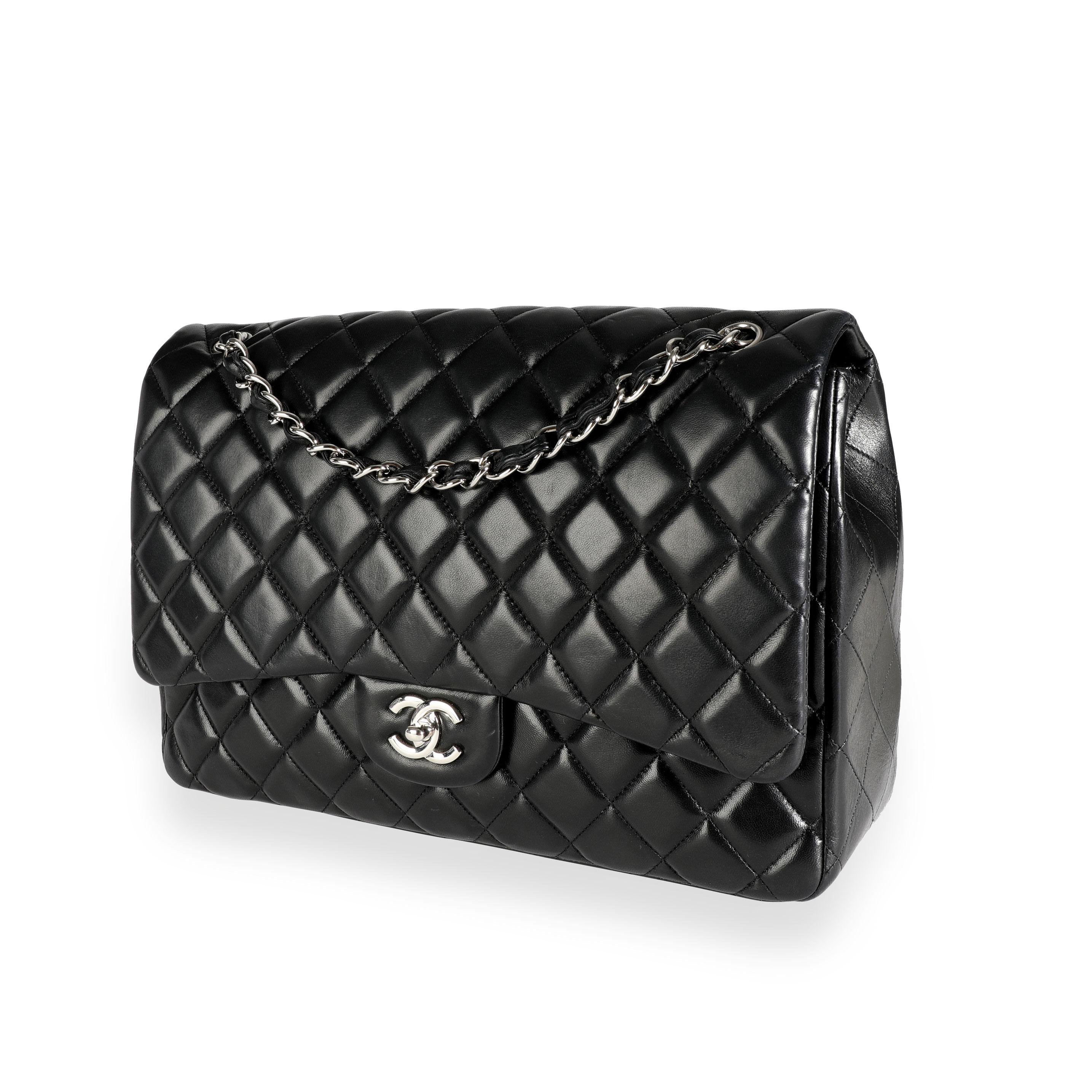 Chanel Black Quilted Maxi Classic Single Flap Bag 4