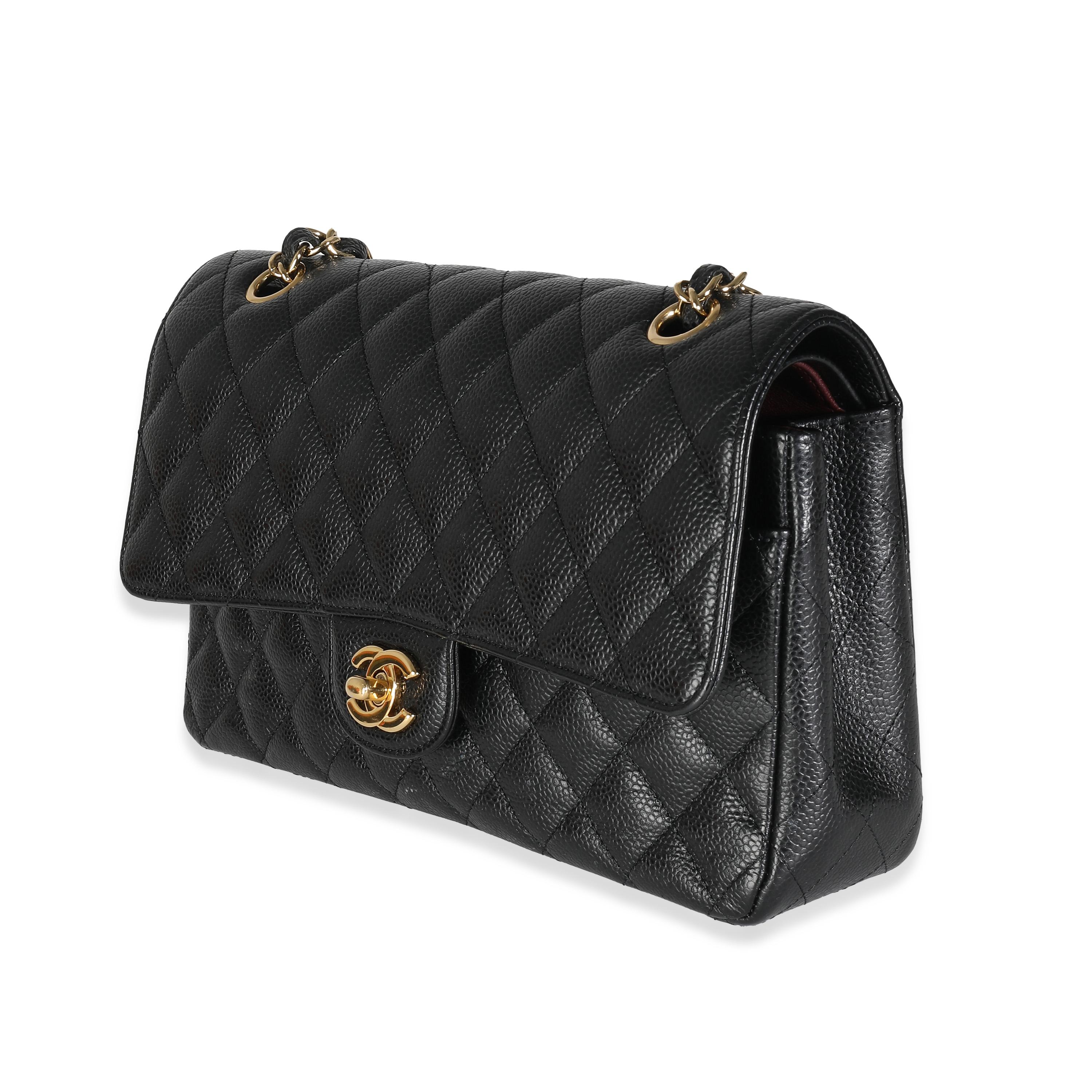 Chanel Black Quilted Medium Classic Double Flap Bag In Excellent Condition In New York, NY