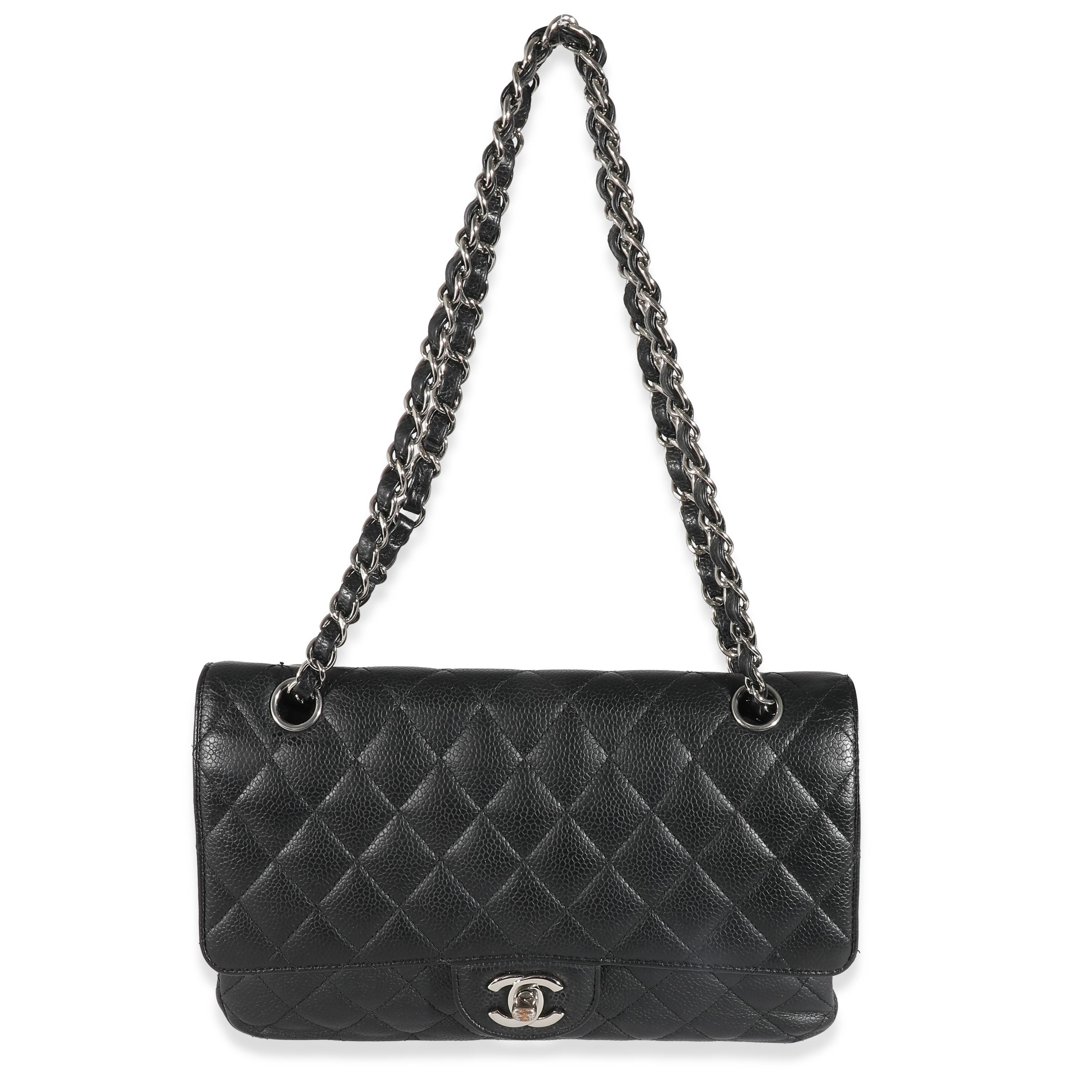 Chanel Black Quilted Medium Classic Double Flap Bag For Sale 2