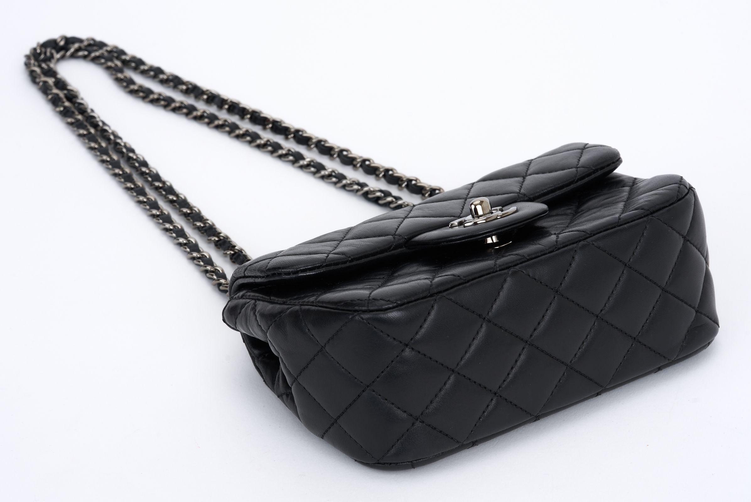Chanel Black Quilted Mini Flap Bag For Sale 1