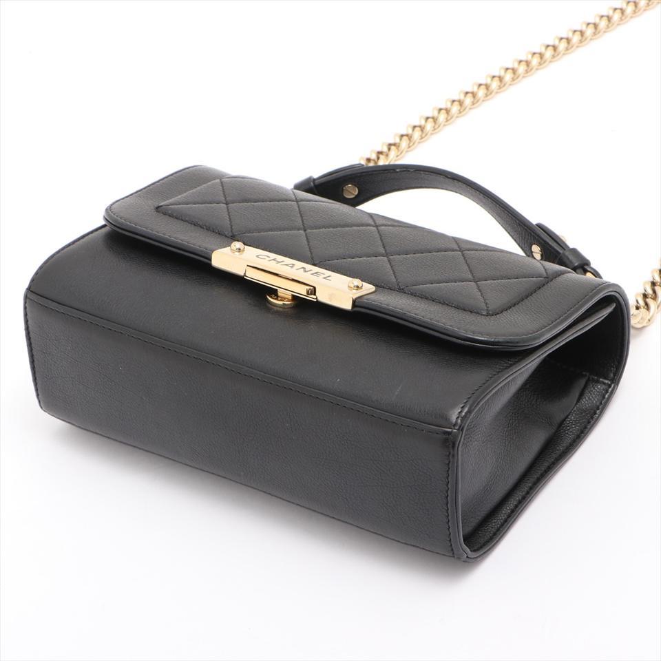 Chanel Black Quilted Mini Top Handle Box Chain Flap Crossbody Boy 7lm32cc 6
