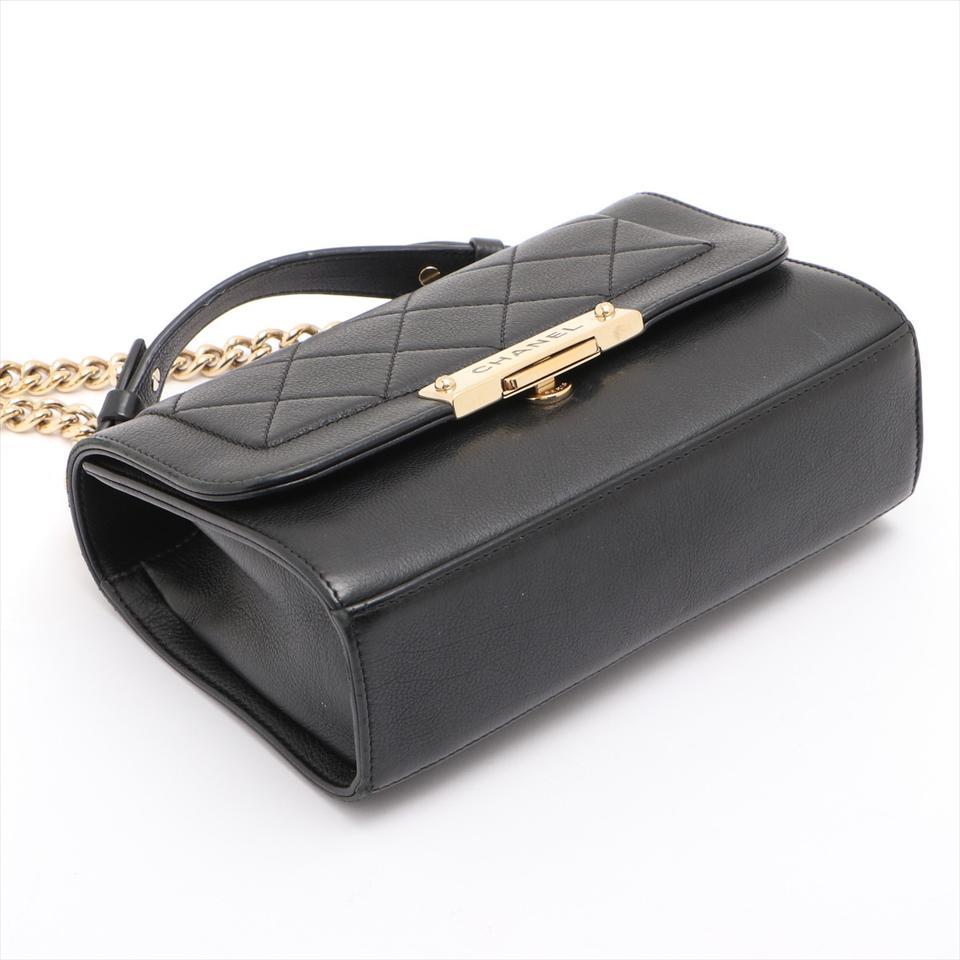 Chanel Black Quilted Mini Top Handle Box Chain Flap Crossbody Boy 7lm32cc 5
