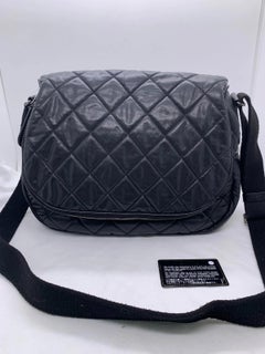 Chanel Black Quilted Nylon Coco Cocoon Messenger Bag Silver Hardware