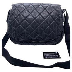 Chanel Black Quilted Nylon Coco Cocoon Messenger Bag Silver Hardware