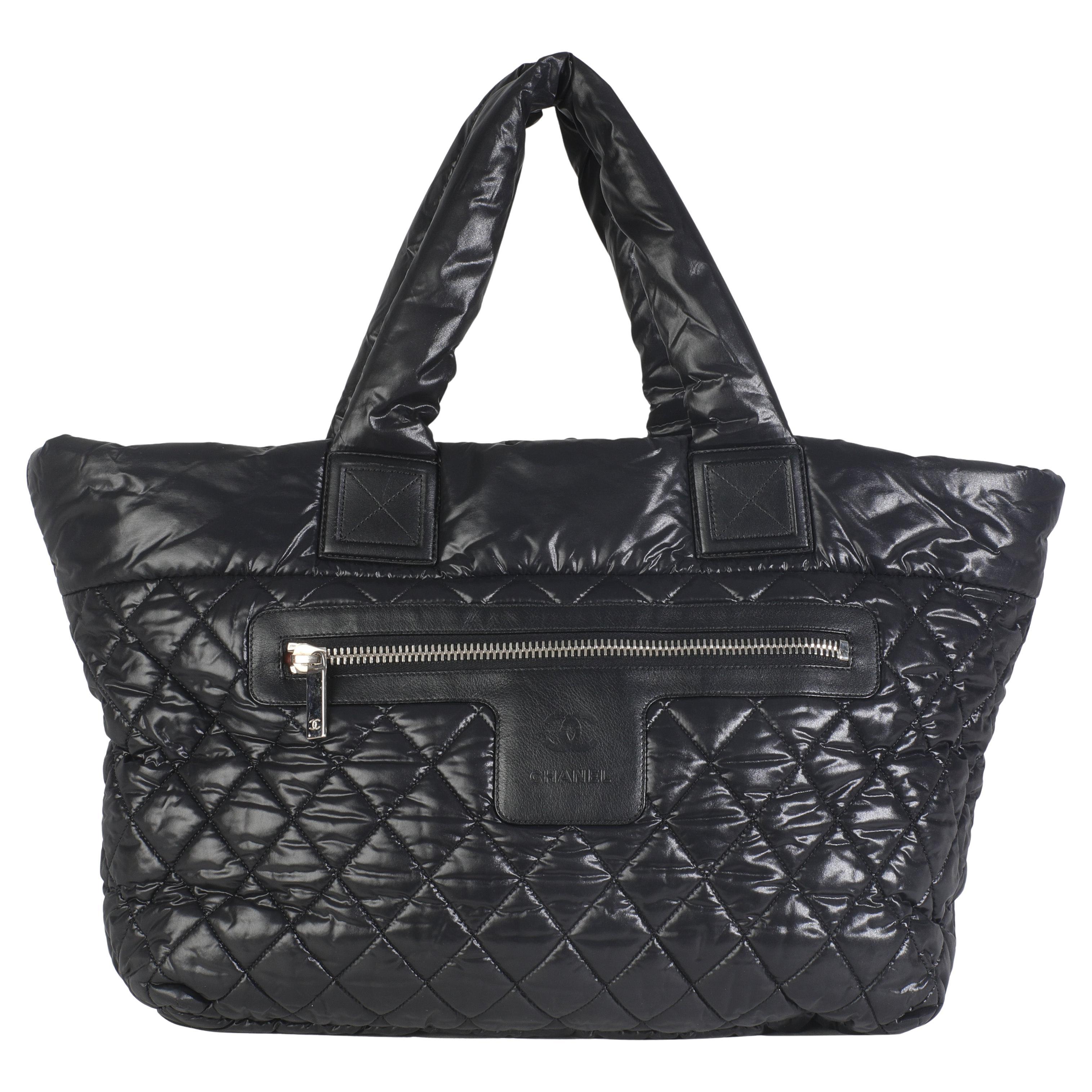 Chanel Black Quilted Nylon Large Coco Cocoon Tote