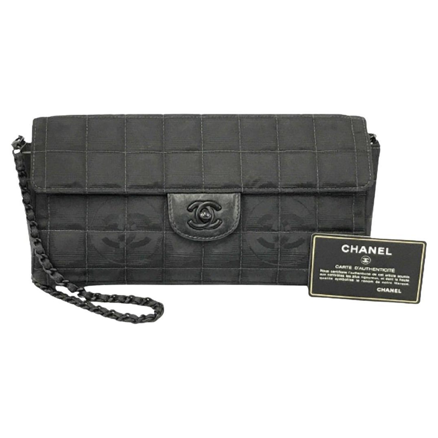 Chanel Black Quilted Nylon New Travel Line Flap Shoulder Bag at 1stDibs