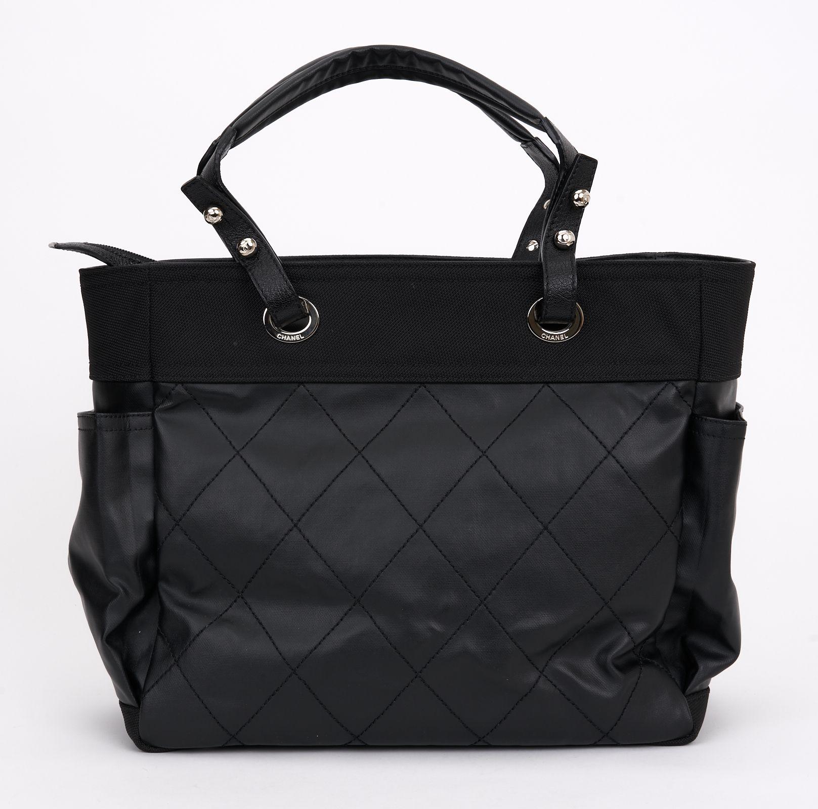 Women's Chanel Black Quilted Paris Biarritz Tote For Sale