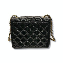 Chanel Black Quilted Patent Big CC Turn-lock Flap Shoulder Bag