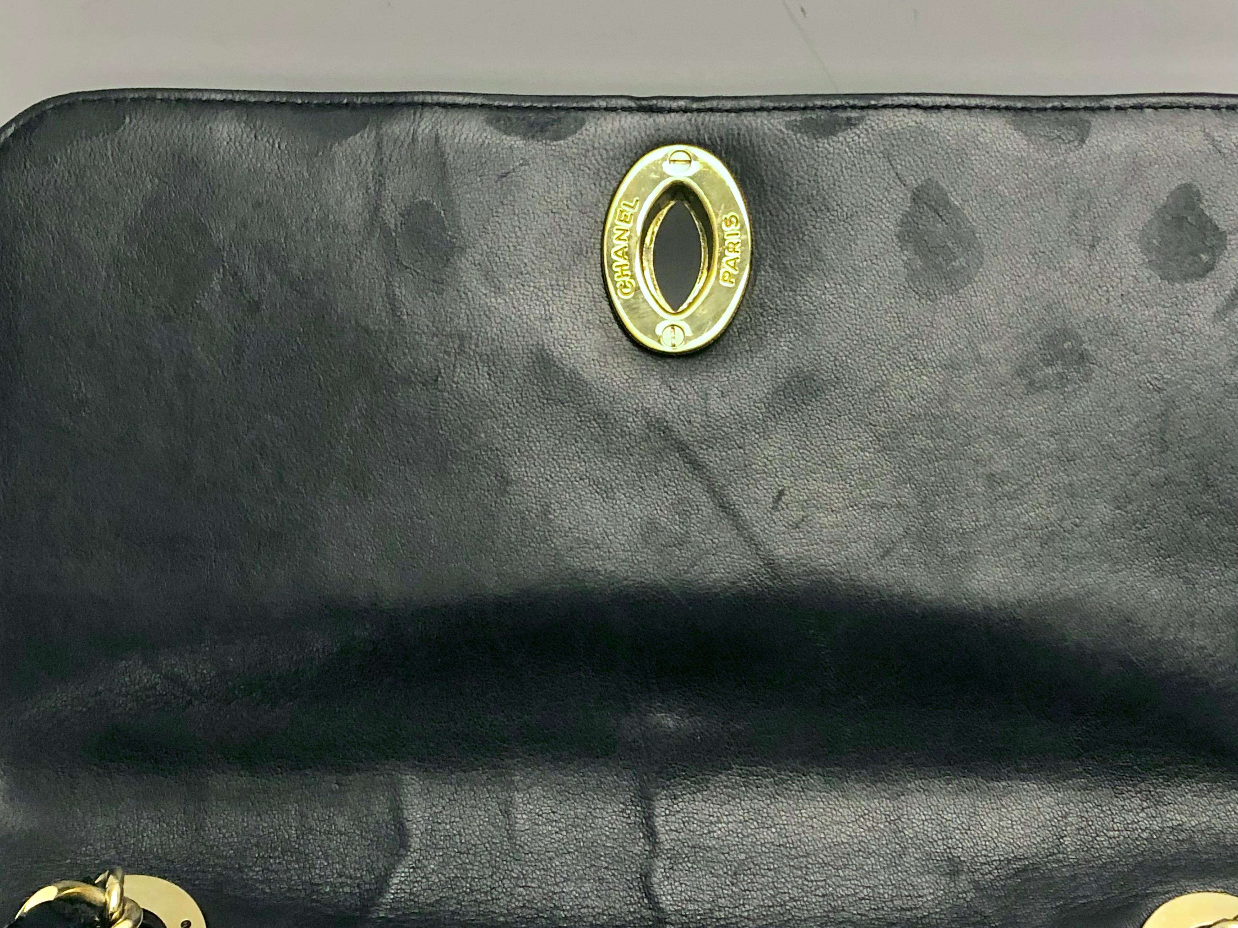 Chanel Black Quilted Patent Big CC Turn-lock Flap Shoulder Bag  en vente 3