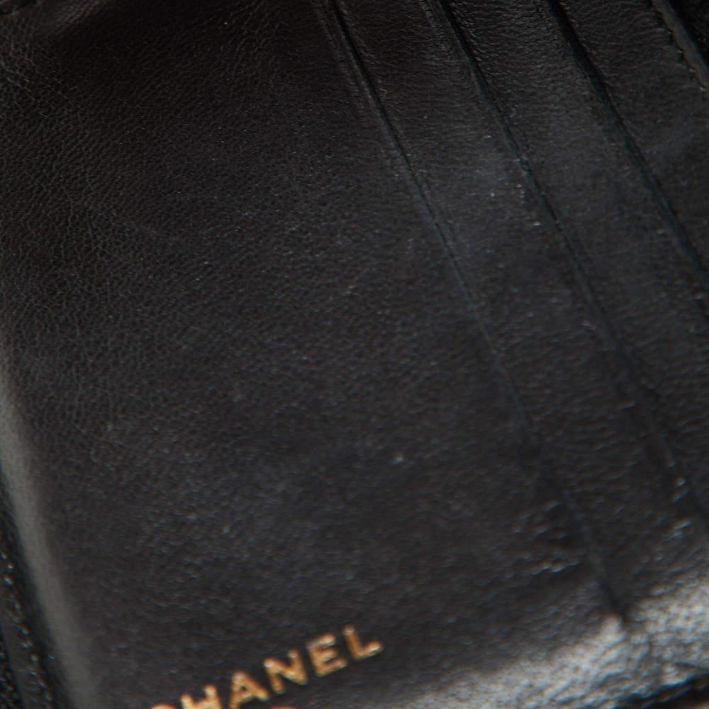 Chanel Black Quilted Patent Leather Boy Zip Around Wallet 1